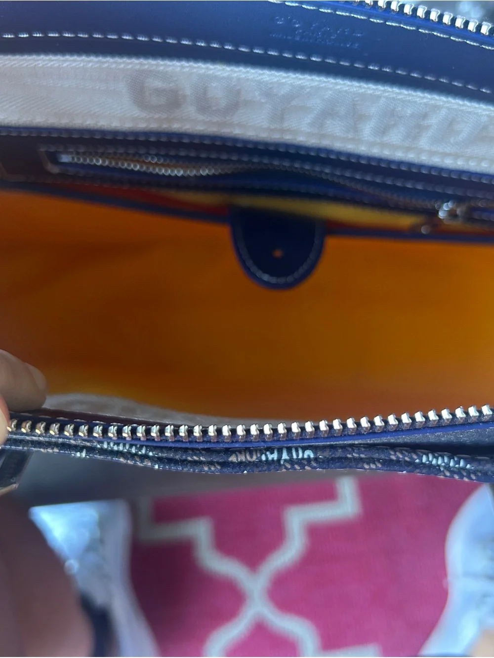Blue G Shoulder bag chevron pattern NEW